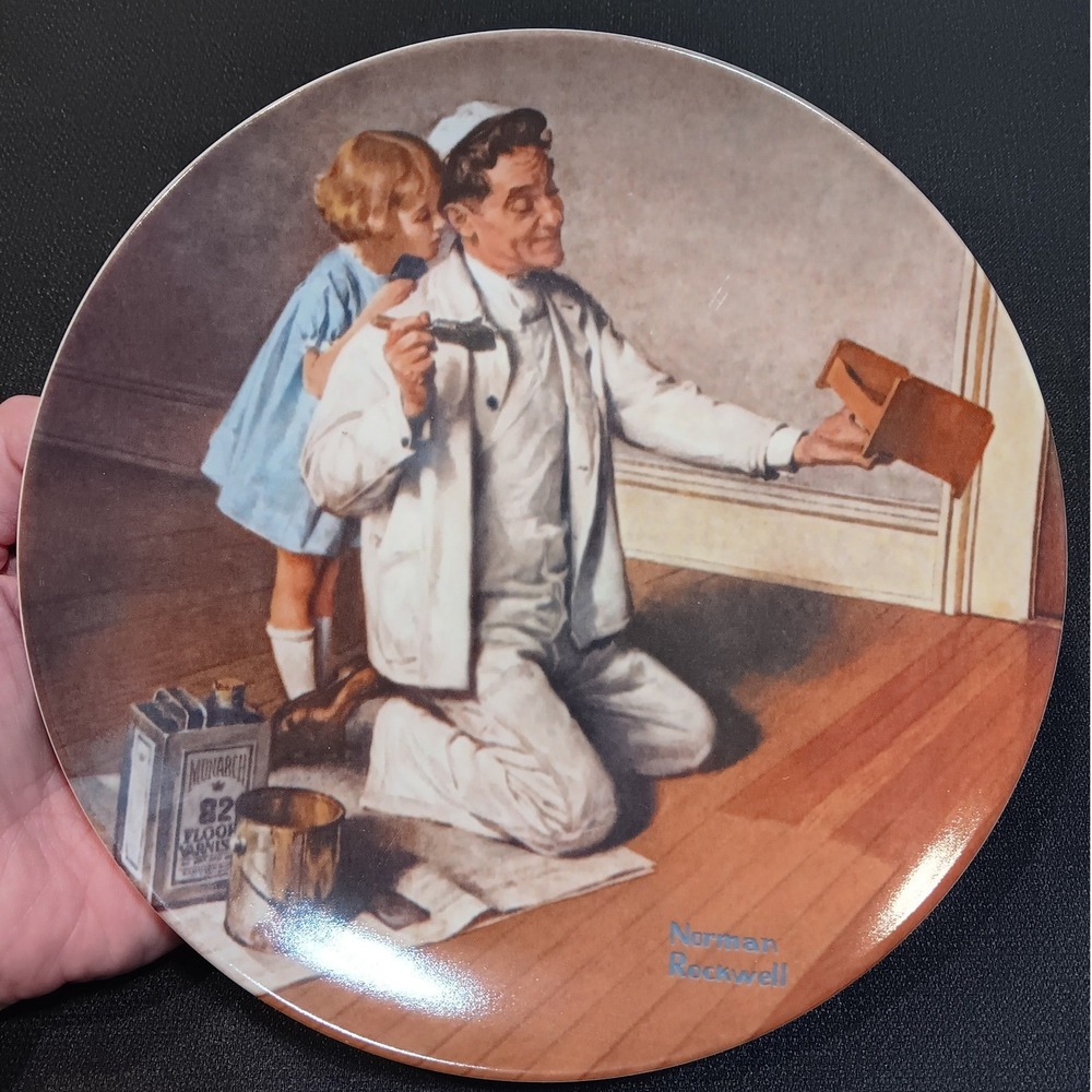 Edwin M Knowles Norman Rockwell The Painter Limited Edition Plate 1983 8.5"